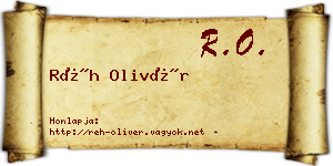 Réh Olivér névjegykártya